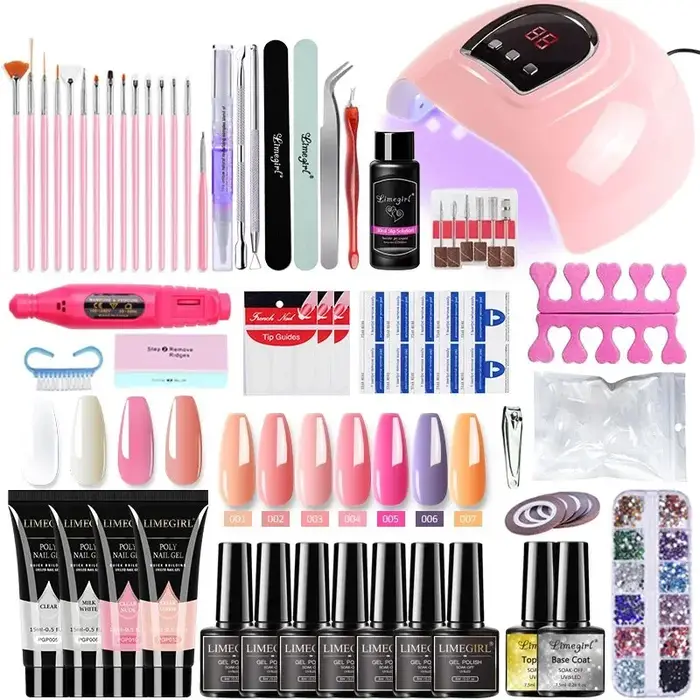 Kit de Verhéritage à Ongles Gel Acrylique N64.Set avec Lampe UV LED