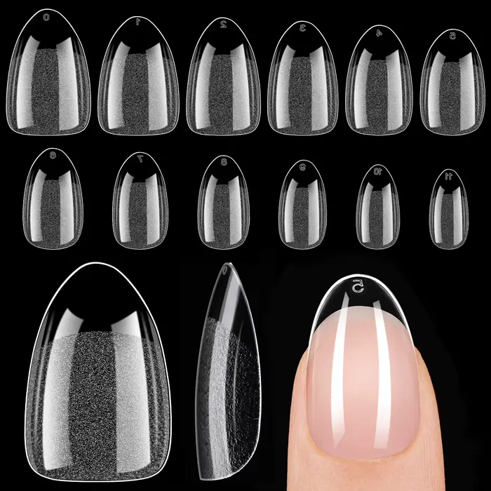 BORN PRETTY Faux Ongles Courts Ovales 288 Pièces Pré-limés Semi-Mat à Presser Couverture Complète pour Extension d'Ongles DIY