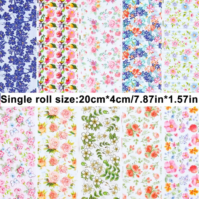 Papier de transfert pour nail art floral de printemps