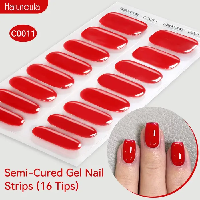Harunouta dégradé Semi-durci Gel autocollant pour ongles longue durée UV