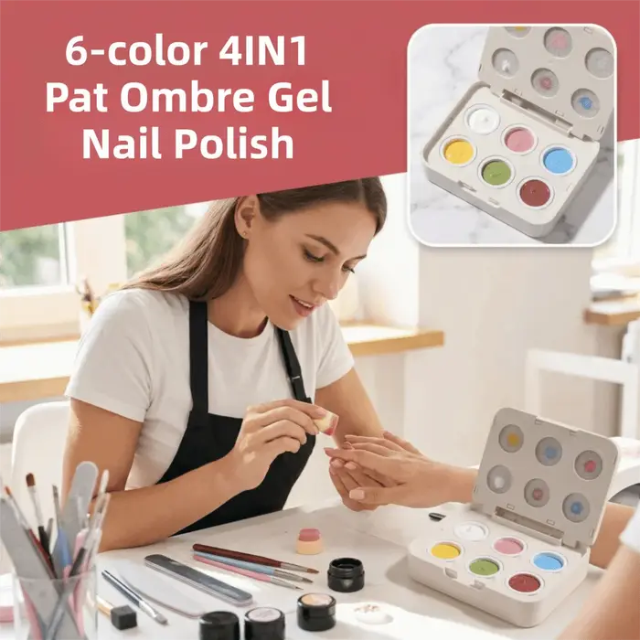Mini Vernis Gel 4-en-1 Pat Ombre pour Manucure Française, 6 Couleurs, Gel de Peinture Facile à Dégrader, Vernis Solides, Gel Artistique, Cadeau
