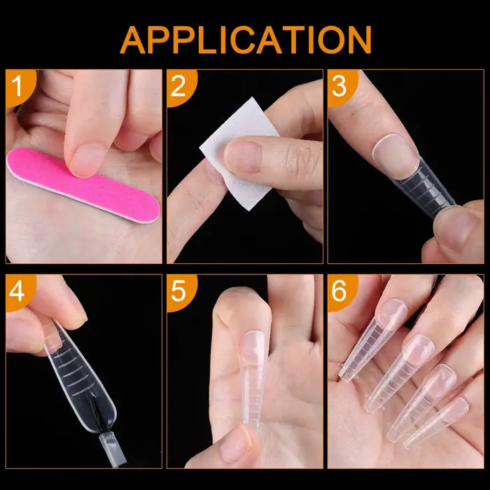 Pour Nail Art moules à ongles Style français couverture complète formes d'ongles cercueil longue ballerine double