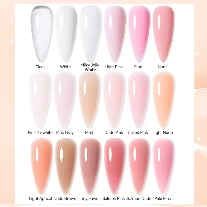 UR SUGAR 15ml Extension ongles Gel gelée rose blanc clair dur Gel
