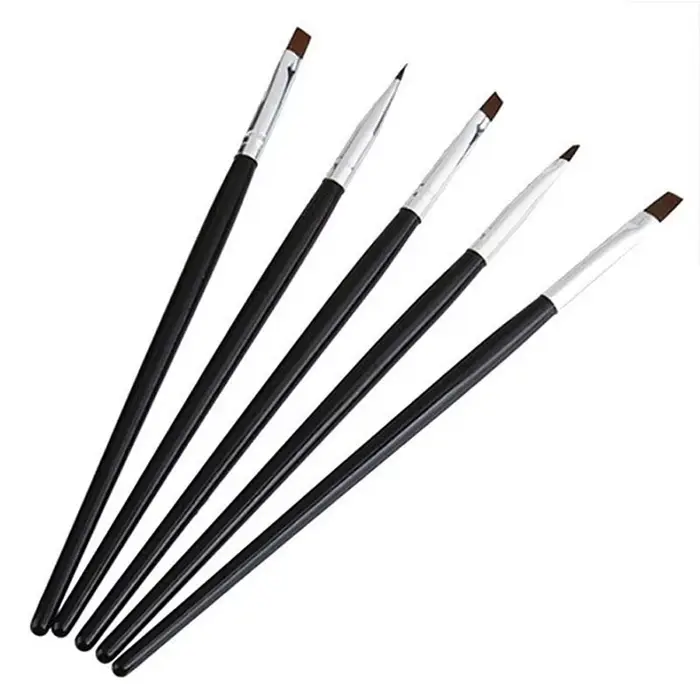Kolinsky – ensemble de pinceaux plats pour Nail Art, 5 pièces, dégradé acrylique, constructeur de Ge