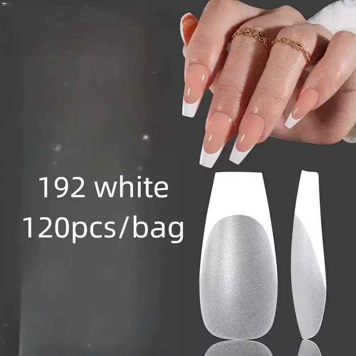 Embouts d'ongles français de Style mat, couverture complète, Extension à pression, personnalisés pou