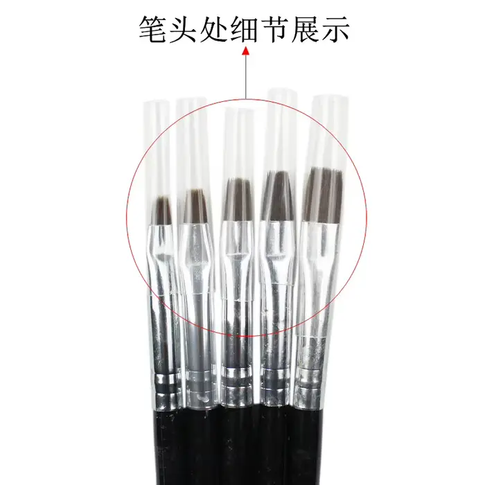 Kolinsky – ensemble de pinceaux plats pour Nail Art, 5 pièces, dégradé acrylique, constructeur de Ge