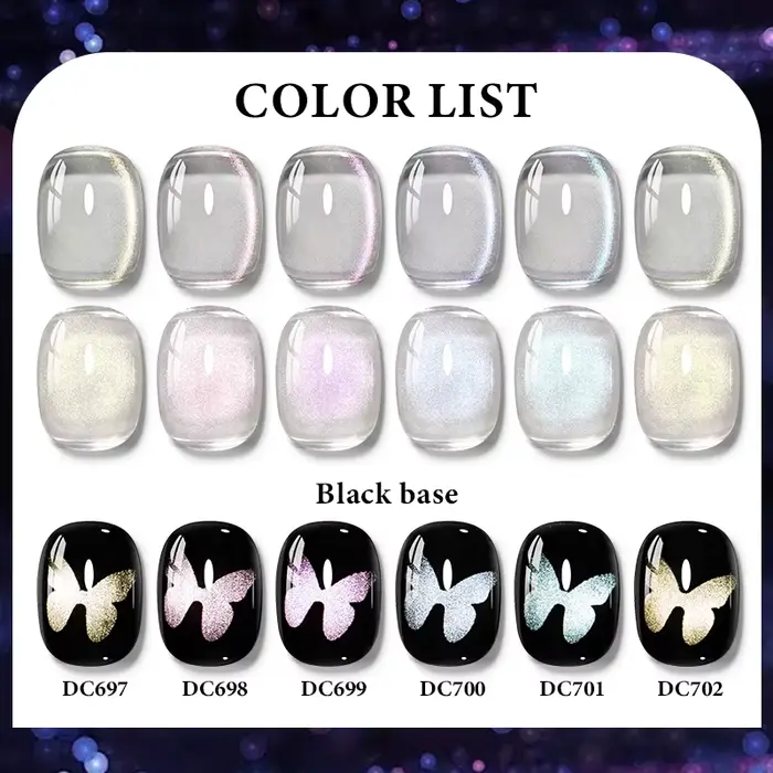 Vernis à ongles Gel magnétique chat lumière d'eau effet de perle de verre coloré Semi Permanent tremper UV LED Gel