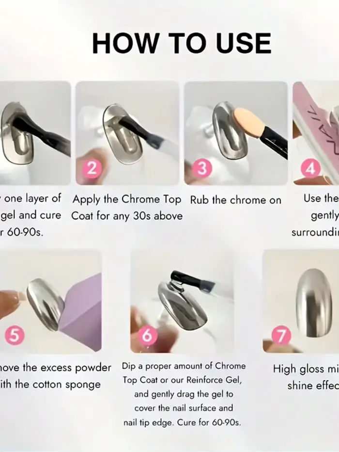 6 poudres à ongles enrichies en dopamine avec effet givré