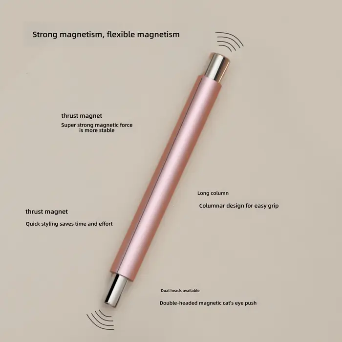 Stylo magnétique pour ongles œil de chat, Double tête, avec boule en acier, bâton magnétique puissan