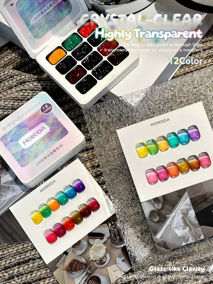 Gel semi-permanent pour ongles en 12 couleurs