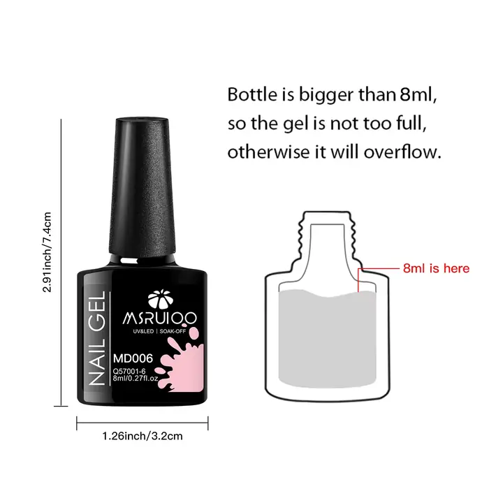 MSRUIOO 6 pièces nu rose Gel vernis à ongles ensemble paillettes coloré Semi Permanent UV Gel Kits b