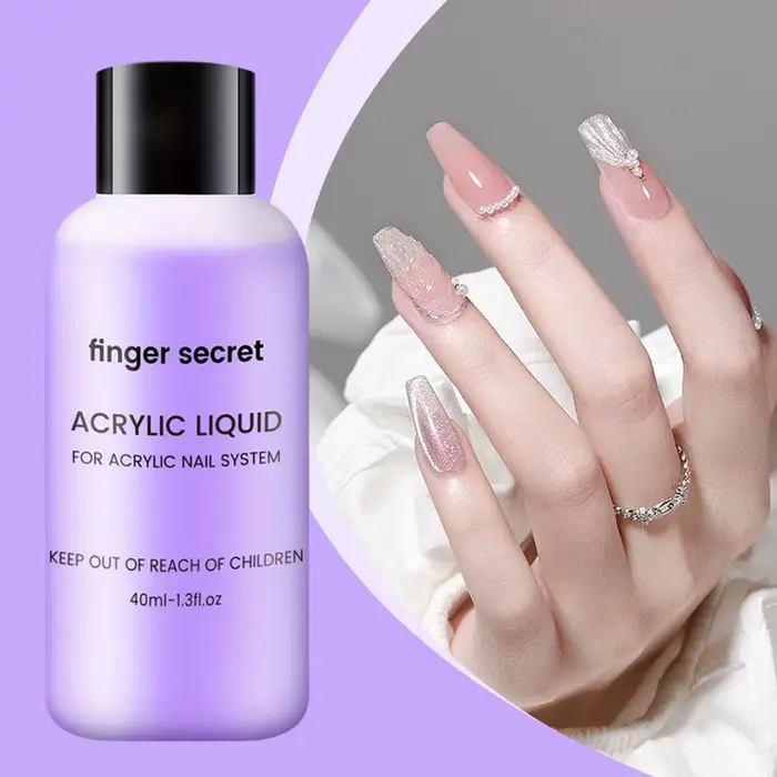 Cristal monomère liquide acrylique pour ongles, 40ml/75ml/120ml/240ml, pour Nail Art, Extension de p