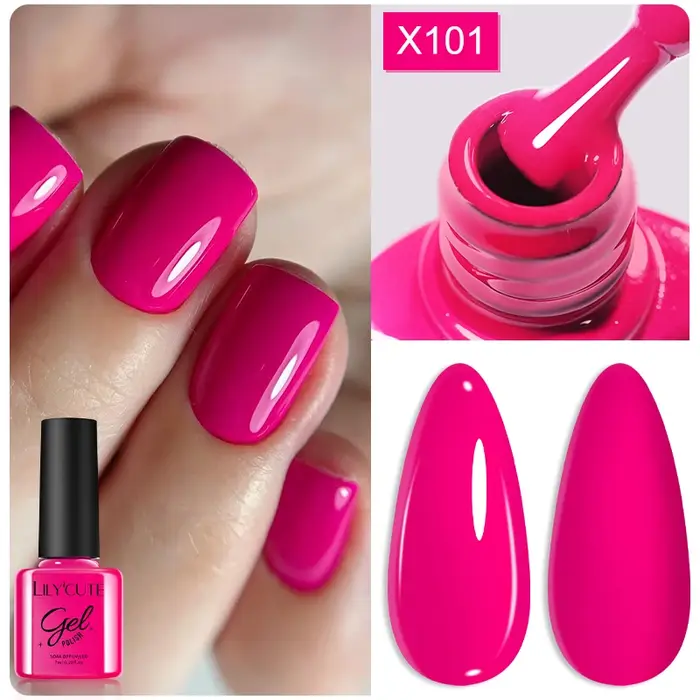 LILYCUTE 7ml Vernis à ongles Gel Fluorescent été néon rouge vert Vernis Semi Permanent UV Gel Vernis