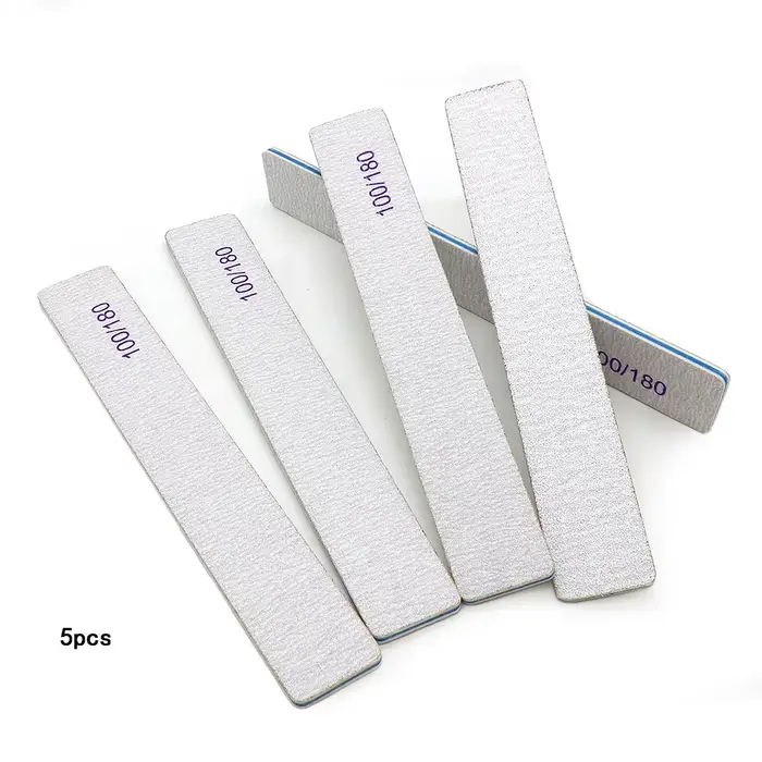 5 pièces/10/25 pièces outils limes à ongles 100/180 grains planches émeri pour acrylique faux ongles