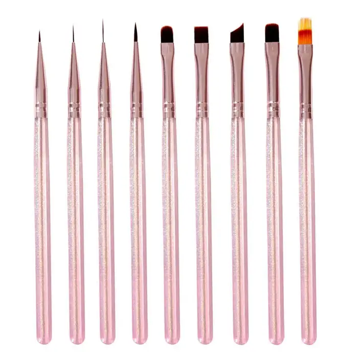 Ensemble de 9 pinceaux pour nail art violet