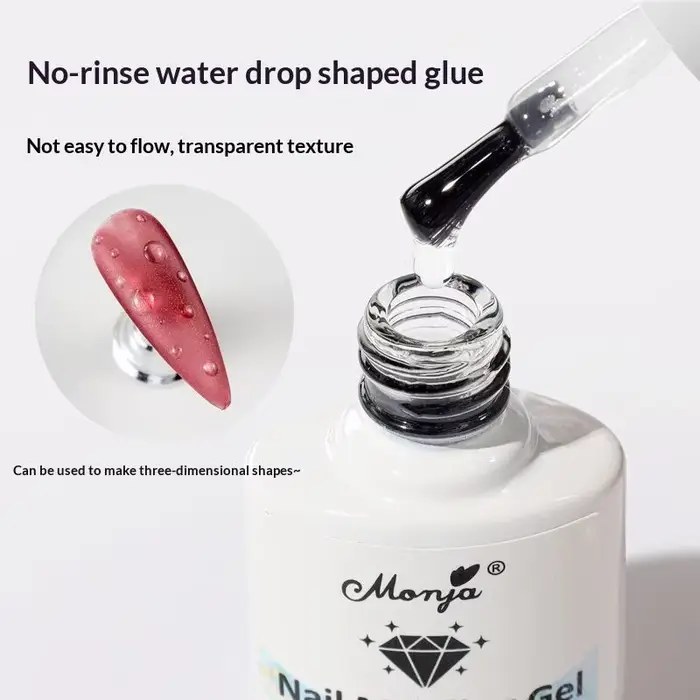 Gel Nail Art 3D Polyvalent Effet Goutte d'Eau Haute Transparence – Gel de Finition