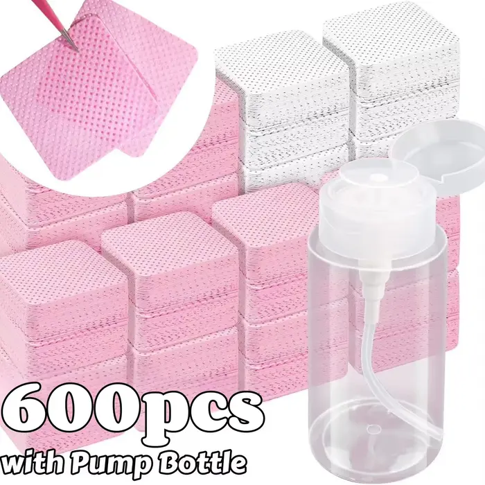 20/600 pièces lingettes à ongles non pelucheuses Gel tissus de nettoyage tampons dissolvant de vernis
