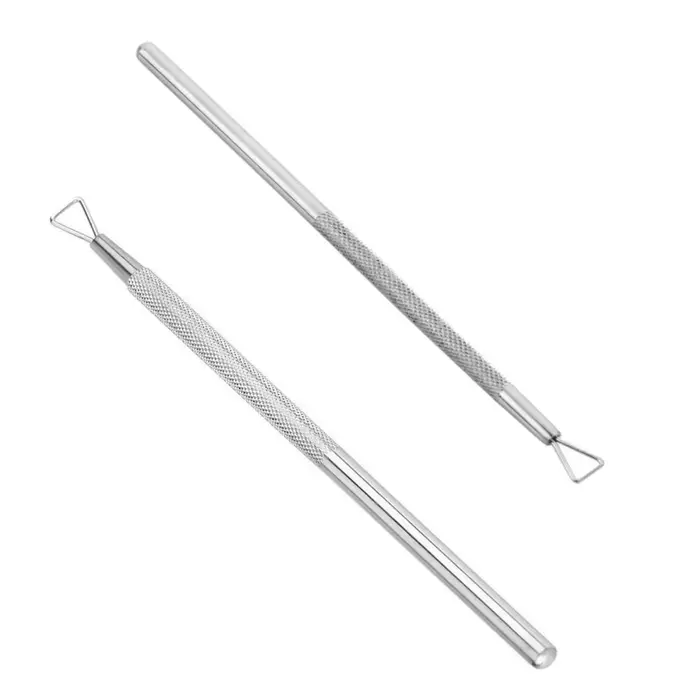 LULAA 1/2 pièces poussoir à cuticules en acier inoxydable