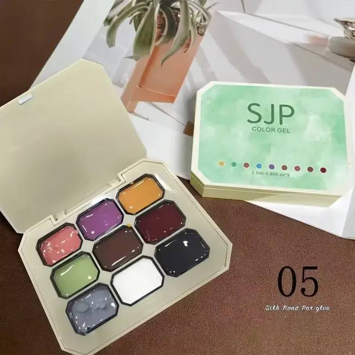 9 couleurs solide vernis à ongles Palette Peelable UV/LED