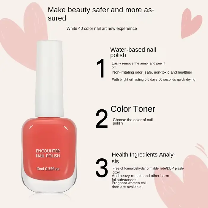 Vernis à ongles rose à base d'eau