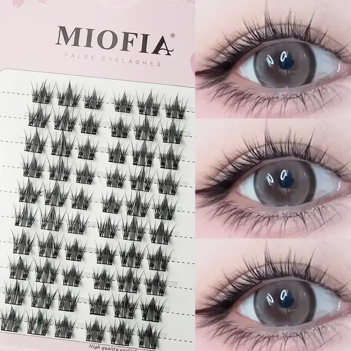 1/boîte 90 grappes idole faux cils noir naturel Manga