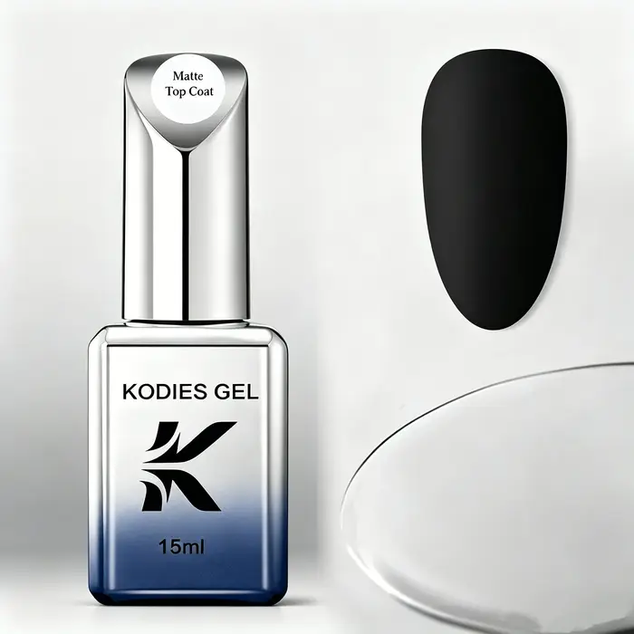 KODIES GEL Top Coat Mat Sans TPO Sans HEMA Vernis à Ongles Semi-Permanent UV/LED Fini Velours Mat pour Manucure