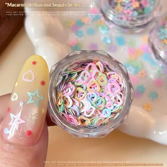 Paillettes de nail art Macaron Pastel creuses