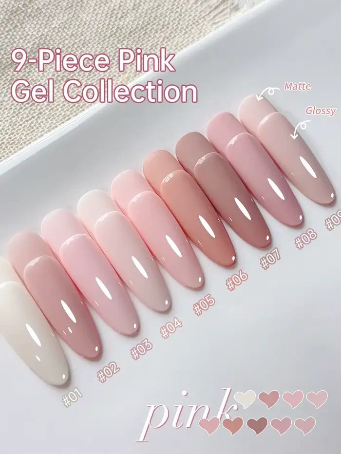 Gel semi-solide rose 9 couleurs