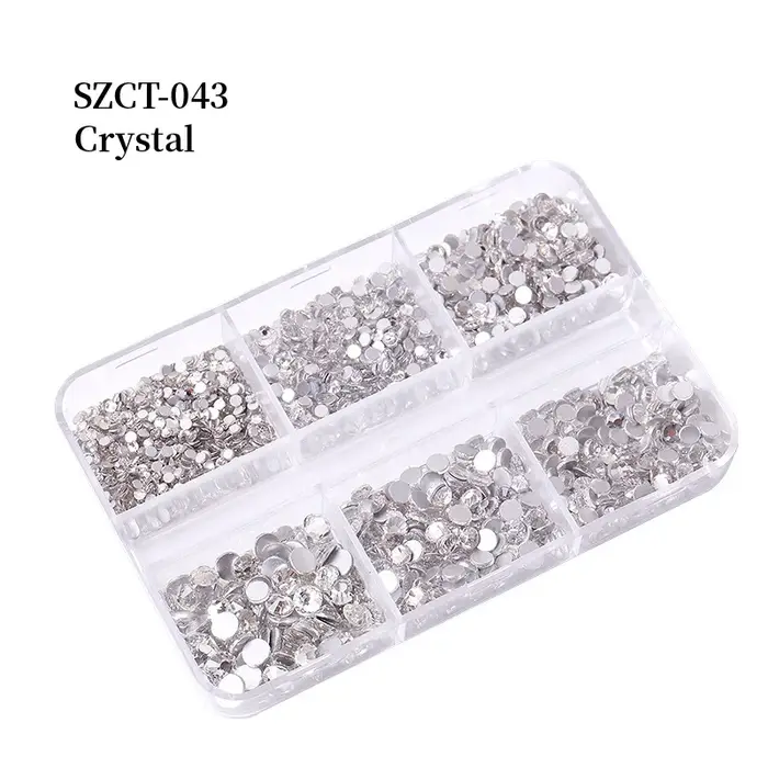 6 grilles SS6-20 taille mixte rose Bronze argent Flatback strass gemmes diamants clignotants 3D Nail Art décorations