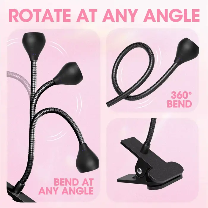 Sèche-ongles lumière UV lampe à ongles 395nm longueur d'onde Clip-on bureau Mini USB