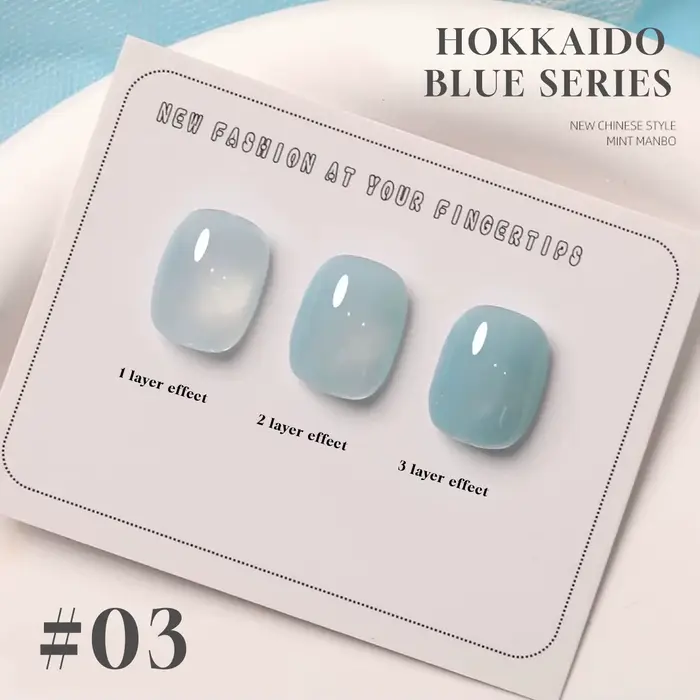 MIANEL Série Mambo Menthe Japonaise 12ML Vernis à Ongles Gel 1pc Vert Glacé Bleu Effet Gelée UV LED Séchage Rapide