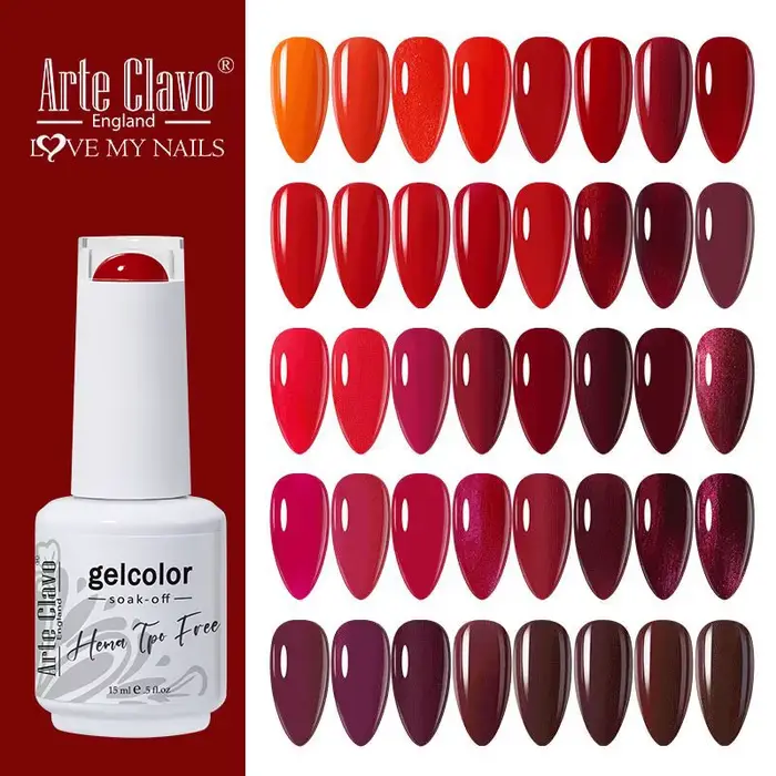 Arte Clavo série de couleurs rouges vernis à ongles UV