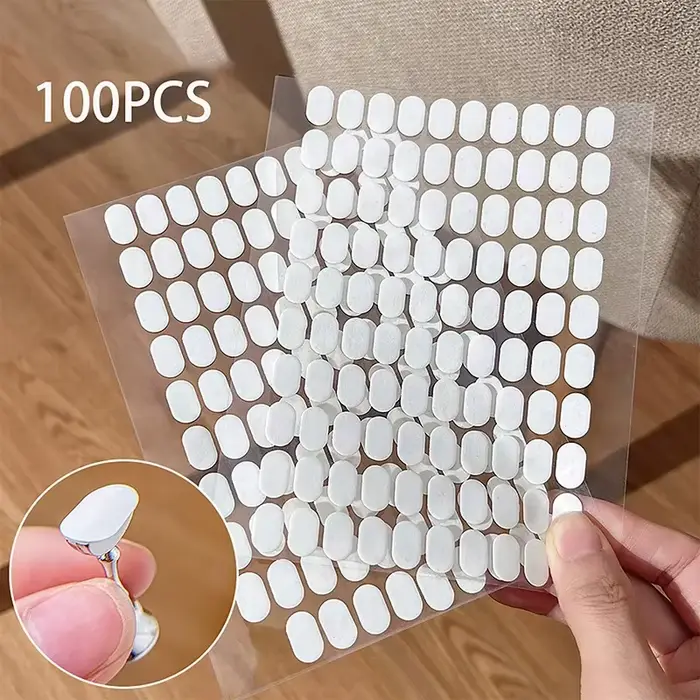 100 pièces de ruban adhésif double face en gel pour ongles, colle adhésive transparente, autocollant