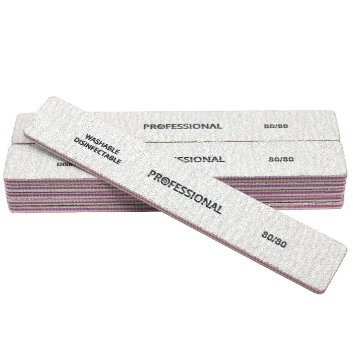 5 pièces/lot lime à ongles droite 80/80 grains lime de ponçage des ongles bloc tampon Lime a ongle l