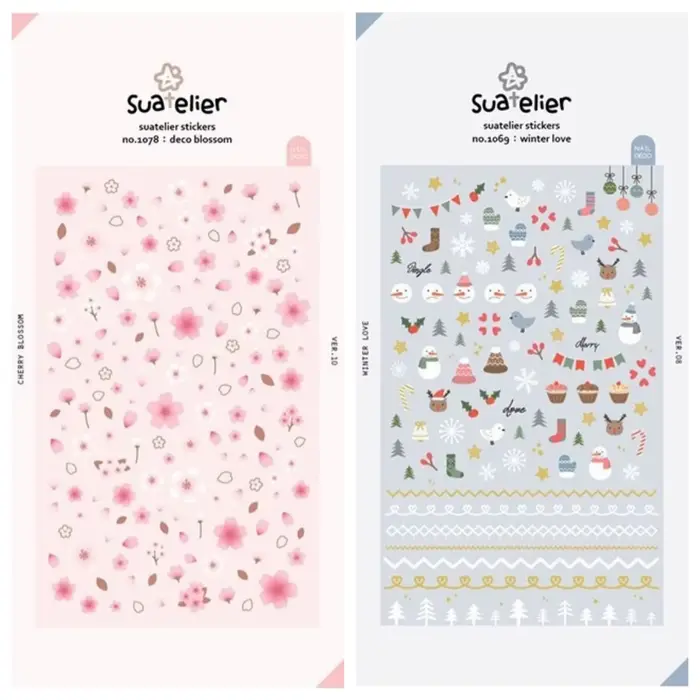 Autocollants pour ongles Suatelier Korea Sakura Flower