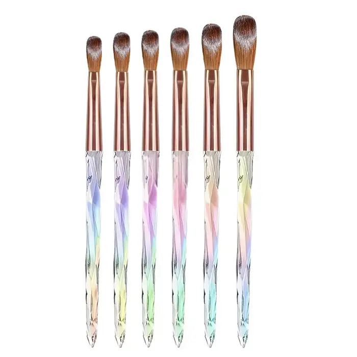 Kit de pinceaux de sculpture 3D, 6 pièces, ensemble de pinceaux à ongles en acrylique, Aurora, pince