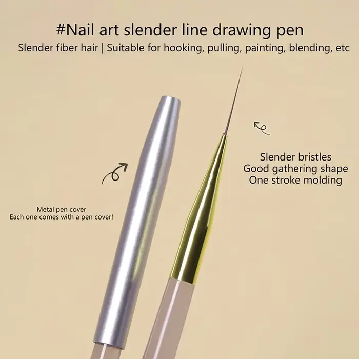Pinceaux de revêtement pour Nail Art, brosse à ongles en Gel, vernis à ongles extrêmement fin, pince