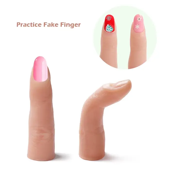 Faux Ongles en Silicone Souple pour la Pratique de Manucure