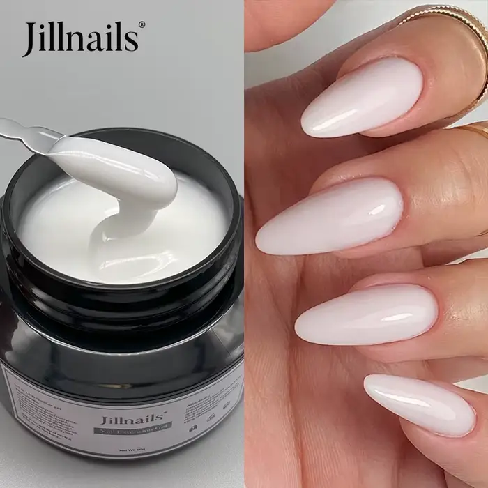 Jillnails 50g Gel moyen auto-nivelant 50ml constructeur de Gel blanc rose laiteux pour la constructi