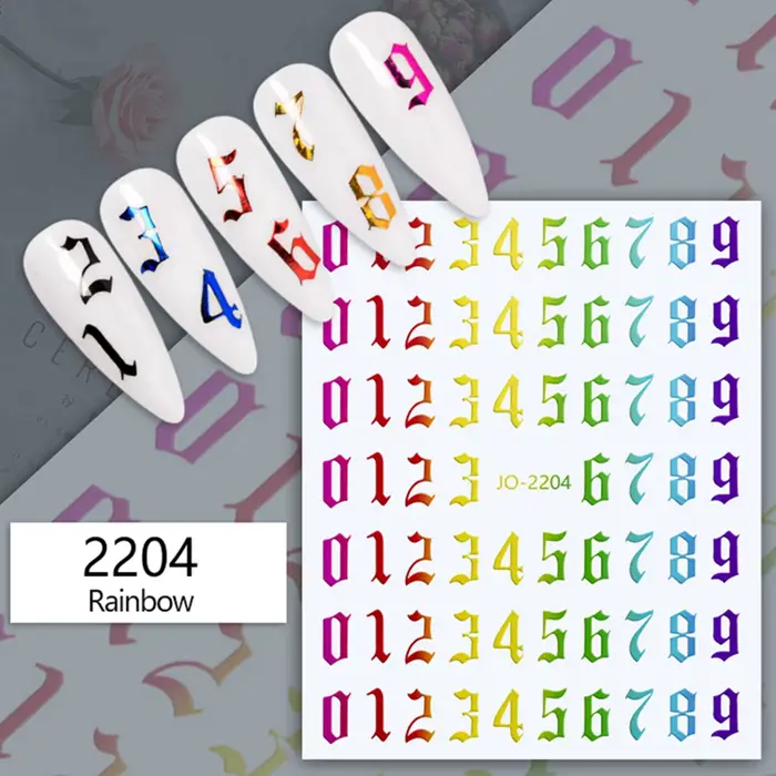 Autocollants Nail Art avec numéro de couleur
