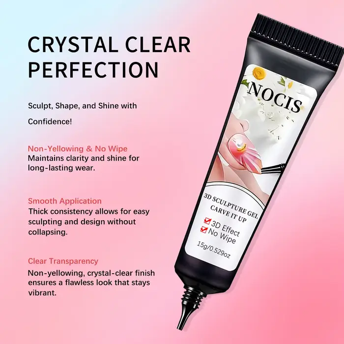 Gel à ongles 3D NOCIS, 15g 30g Gel transparent pour sculpter