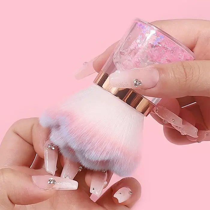 Brosse à tête de champignon et de Rose pour Nail Art