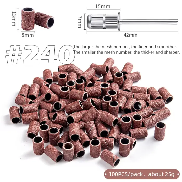 Bandes de ponçage des ongles avec forets à mandrin, pour Machine électrique, broyeur de fichiers, po