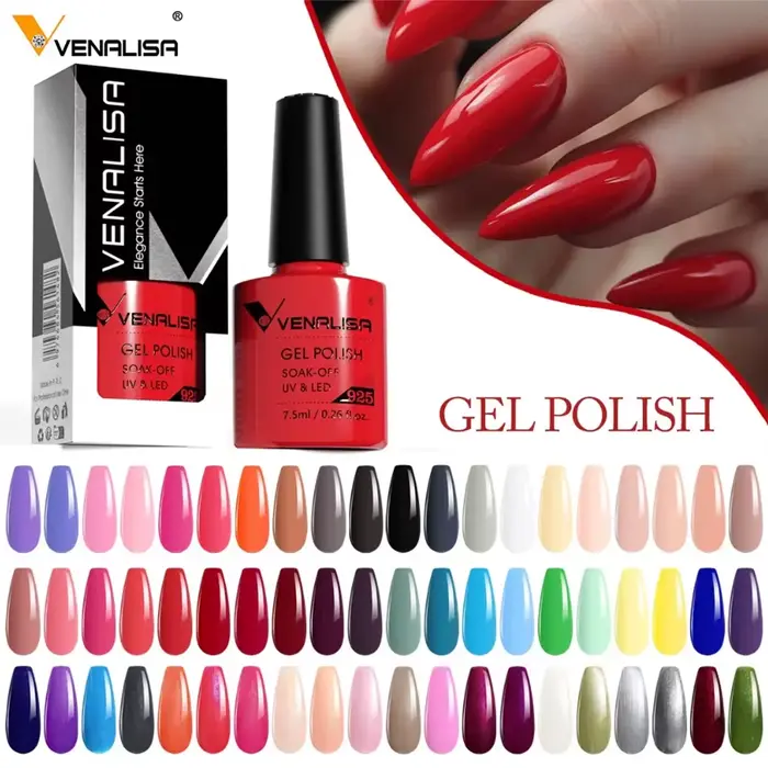 Venalisa vernis à ongles Semi Permanent Salon qualité TPO sans paillettes 7.5ml tremper UV LED
