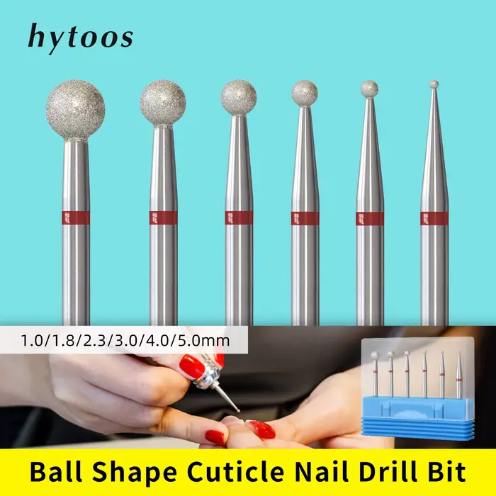 HYTOOS boule de grain fin cuticule propre forets à ongles diamant russe foret à ongles sécurité sous