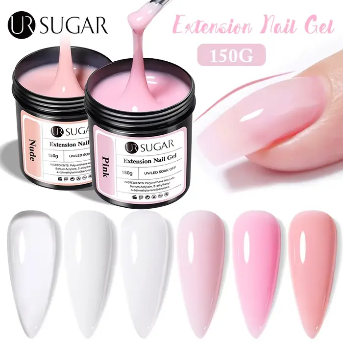UR SUGAR 150g Extension gelée nue Rose rouge Extension rapide Gel vernis à ongles Extension UV LED m