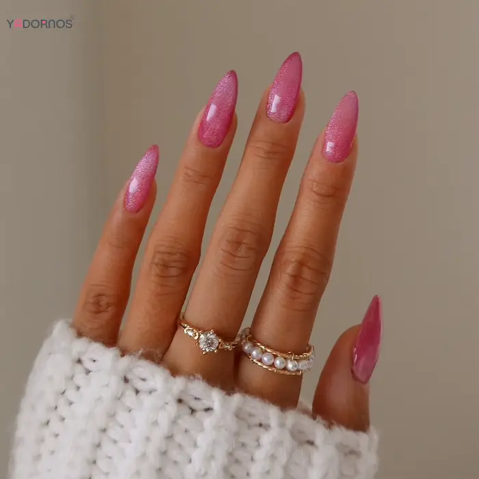 Faux yeux de chat roses pour femmes et filles