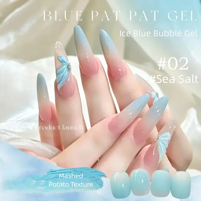 MIANEL 2026 Vernis à Ongles Gelée Transparente Menthe Glacée Bleu Vert Effet Bulles Glacées Longue Durée Haute Brillance pour Ongles Bleus