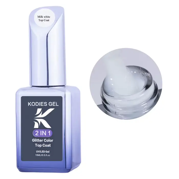 KODIES GEL-Verhéritage à Ongles Gel UV Blanc Laiteux, Finition Gelée Translucide, Non Collant, Brcorporelle, Semi Continu