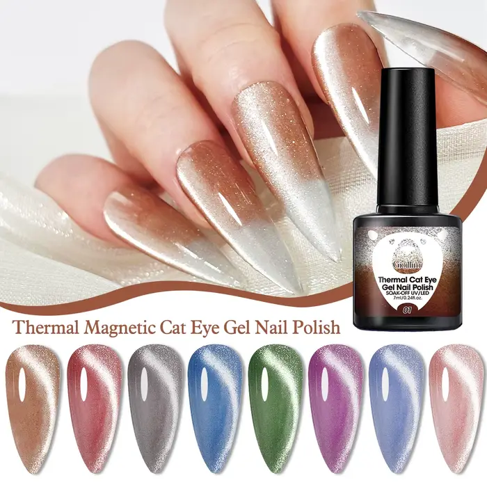 Une bouteille de vernis à ongles gel à couleur changeante et sensible à la chaleur